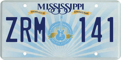MS license plate ZRM141