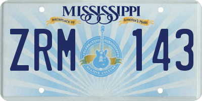 MS license plate ZRM143