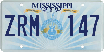 MS license plate ZRM147
