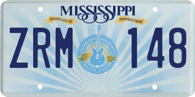 MS license plate ZRM148