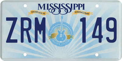 MS license plate ZRM149