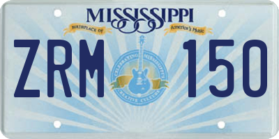 MS license plate ZRM150