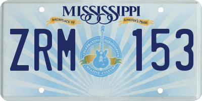MS license plate ZRM153