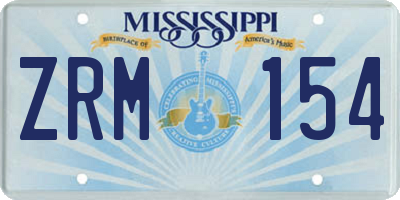 MS license plate ZRM154