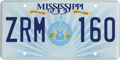 MS license plate ZRM160