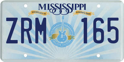 MS license plate ZRM165