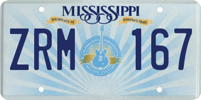 MS license plate ZRM167