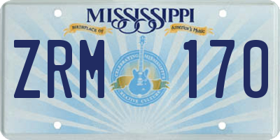 MS license plate ZRM170