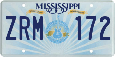 MS license plate ZRM172
