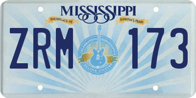 MS license plate ZRM173