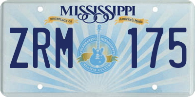 MS license plate ZRM175