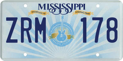 MS license plate ZRM178