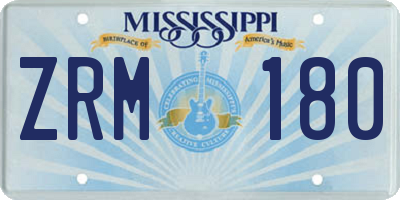 MS license plate ZRM180