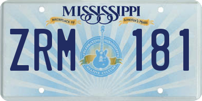 MS license plate ZRM181