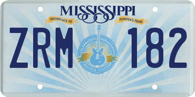 MS license plate ZRM182