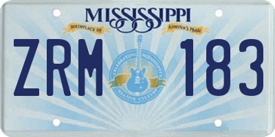 MS license plate ZRM183