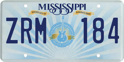 MS license plate ZRM184