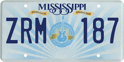 MS license plate ZRM187