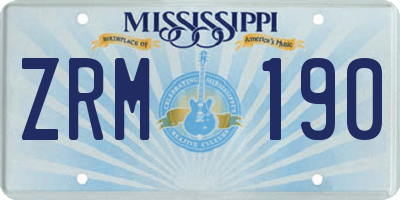 MS license plate ZRM190
