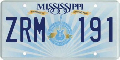 MS license plate ZRM191