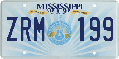 MS license plate ZRM199