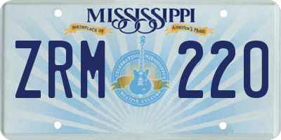 MS license plate ZRM220