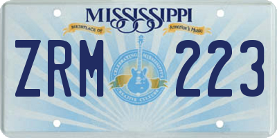 MS license plate ZRM223
