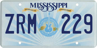 MS license plate ZRM229