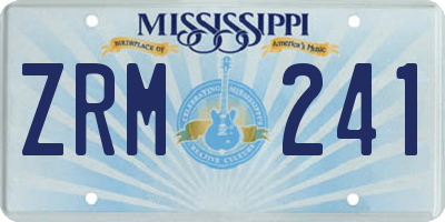 MS license plate ZRM241