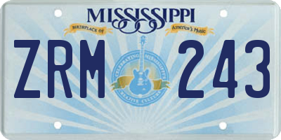 MS license plate ZRM243