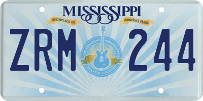 MS license plate ZRM244