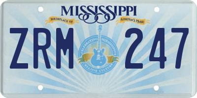 MS license plate ZRM247