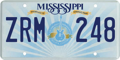 MS license plate ZRM248