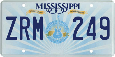 MS license plate ZRM249