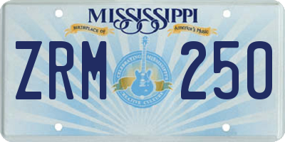 MS license plate ZRM250
