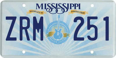 MS license plate ZRM251