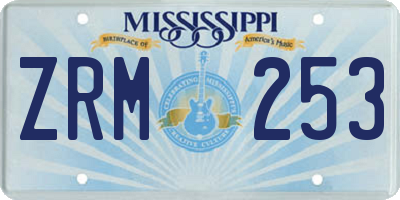 MS license plate ZRM253