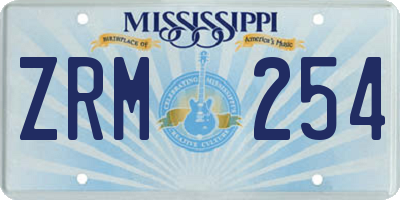 MS license plate ZRM254