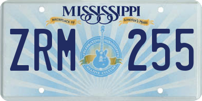 MS license plate ZRM255