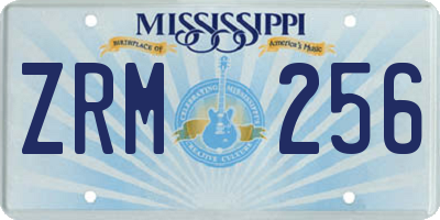 MS license plate ZRM256