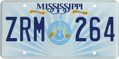 MS license plate ZRM264