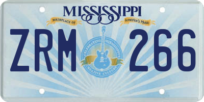 MS license plate ZRM266