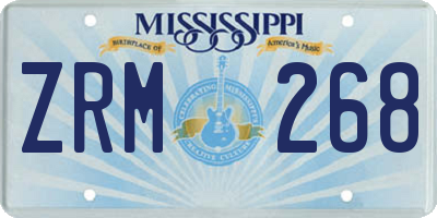 MS license plate ZRM268