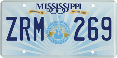 MS license plate ZRM269