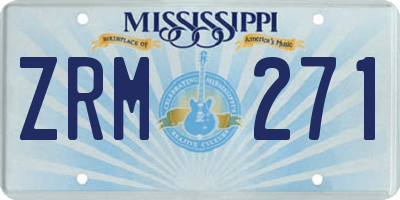 MS license plate ZRM271