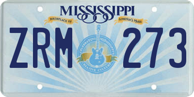 MS license plate ZRM273