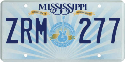 MS license plate ZRM277