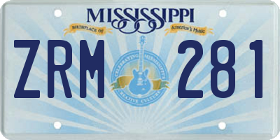 MS license plate ZRM281