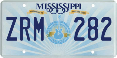 MS license plate ZRM282