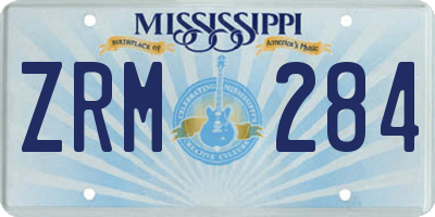 MS license plate ZRM284